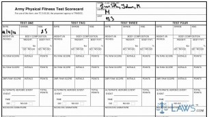 'Learn How to Fill the DA form 705 Army Physical Fitness Test Scorecard'