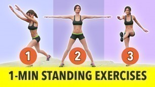 '1-Minute Standing Exercises - No Jumping - Weight Loss Workout'