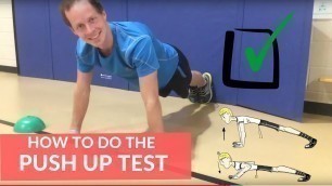 'How to do the Push Up Test |Fitnessgram in PE|'