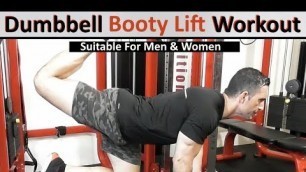 'Dumbbell Booty Lift Workout At Home - Home Butt Lift Workout'