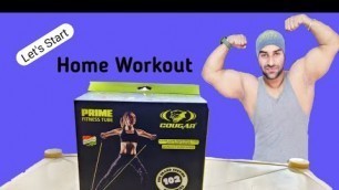 'Home workout | Cougar Fitness Resistance Tube Prime Super havey review | Punjabi Muscle'