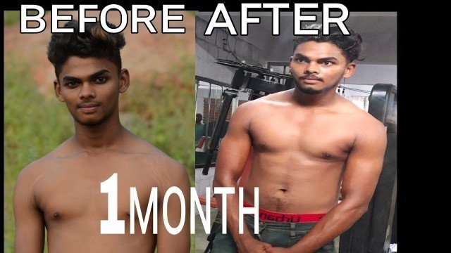 '#BEST GYM 1Month Transformation Video#Tharunjeshwal#'