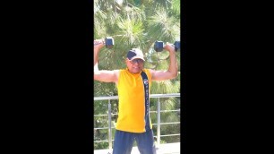 'Workout At Home-Dumbbell Shoulder Press Standing At Home-For Seniors/Beginners/Women/ #shorts'
