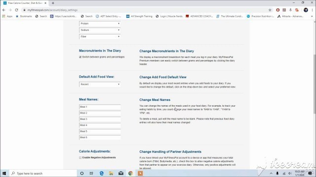 'MyFitnessPal Tutorial | Changing Meal Labels in Settings'