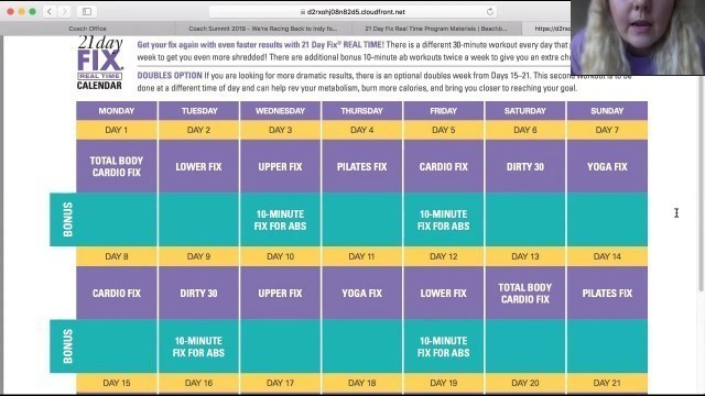 Workout Calendar 21 Day Fix Real Time