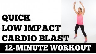 12-Minute Low Impact Cardio Blast - Quick, Quiet, No Equipment, Small Space No Jumping Exercise