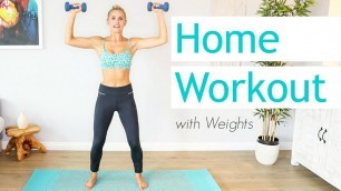 'Full Body 15 Minute Workout With Weights | Rebecca Louise'
