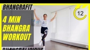 Bhangra Fitness Workout at Home | 4 Minutes Fat Burning Cardio | BhangraFit | MIA (Twinbeatz Mashup)