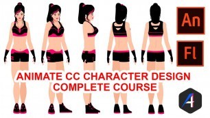 'Animate Cc Fitness female Character Design Complete Course Explained Step By Step from basics.'
