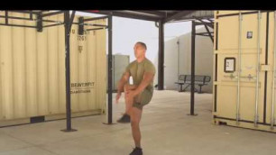 'Marines Force Fitness-Walking Knee Hug'